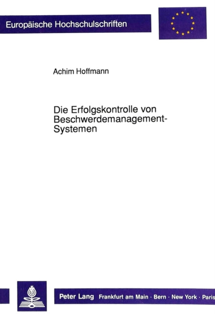 Book cover of: Die Erfolgskontrolle von Beschwerdemanagement-Systemen