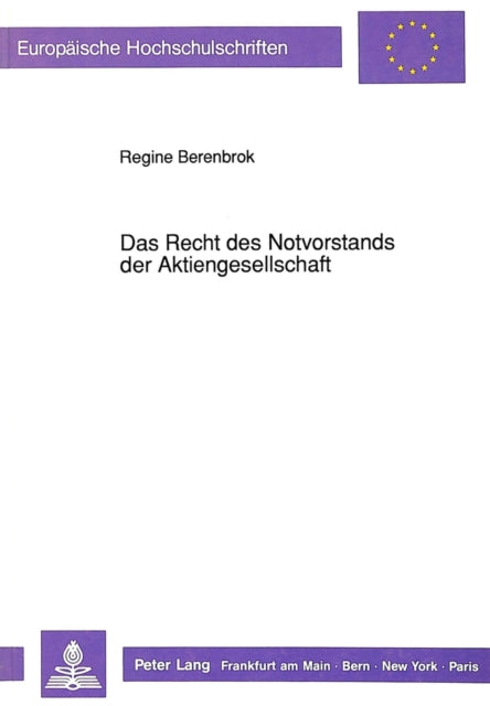 Book cover of: Das Recht des Notvorstands der Aktiengesellschaft