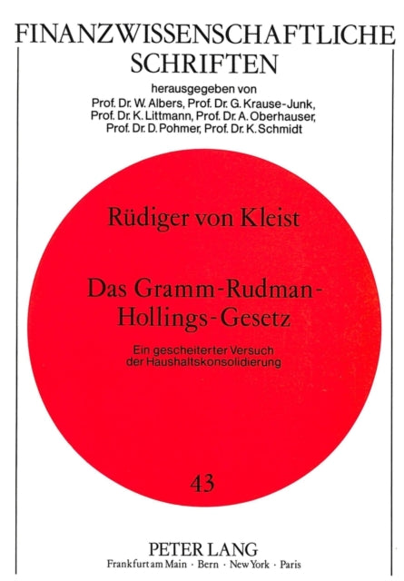 Book cover of: Das Gramm-Rudman-Hollings-Gesetz