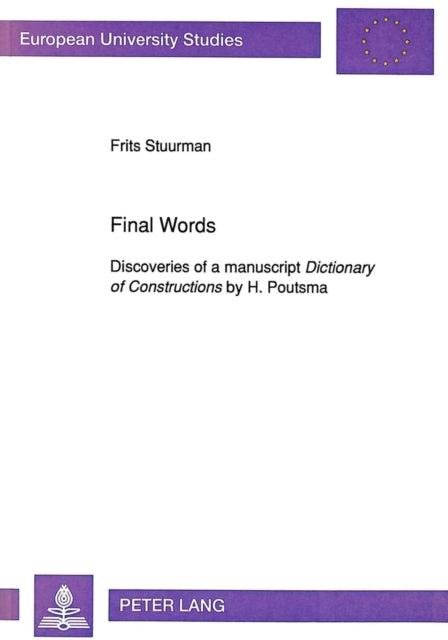 Book cover of: Discoveries of a Manuscript "Dictionary of Constructions" by H.Poutsma