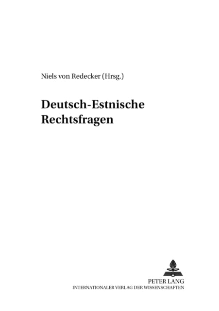 Book cover of: Deutsch-Estnische Rechtsfragen. By: Niels von Redecker