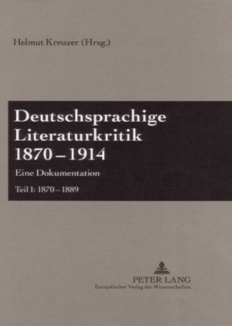 Book cover of: Deutschsprachige Literaturkritik 1870-1914