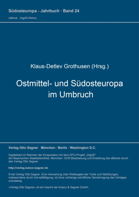 Book cover of: Ostmittel- und Suedosteuropa im Umbruch