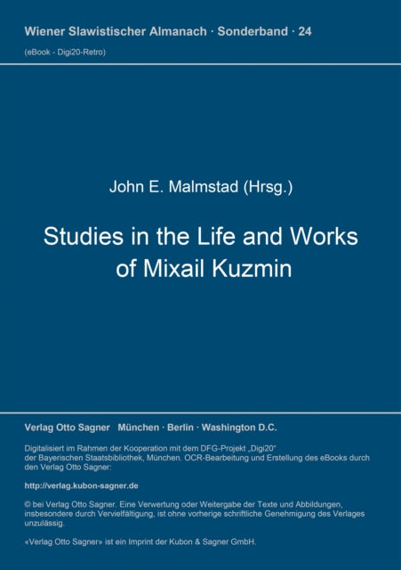 Book cover of: Studies in the Life and Works of Michail Kuzmin