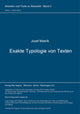 Book cover of: Exakte Typologie von Texten. By: Jozef Mistrík