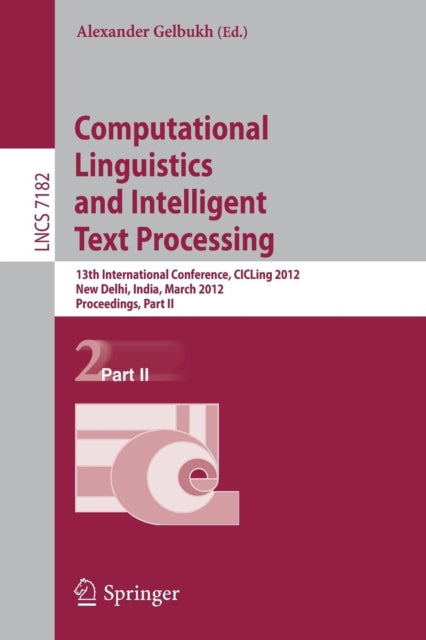 Book cover of: Computational Linguistics and Intelligent Text Processing