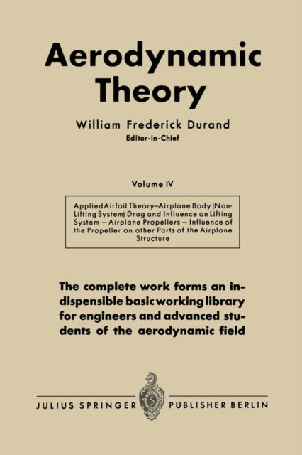 Book cover of: Aerodynamic Theory. By: William Frederick Durand