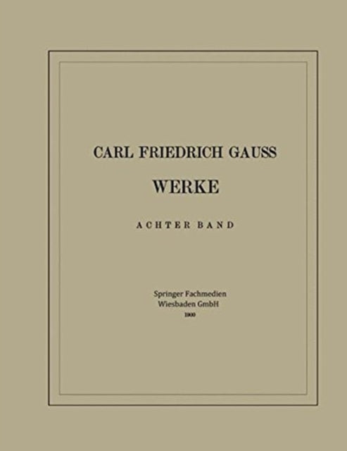 Book cover of: Carl Friedrich Gauss Werke. By: Carl Friedrich Gauss