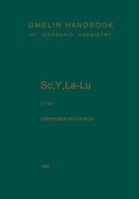 Book cover of: Sc, Y, La-Lu. Rare Earth Elements. By: Hiltrud Hein