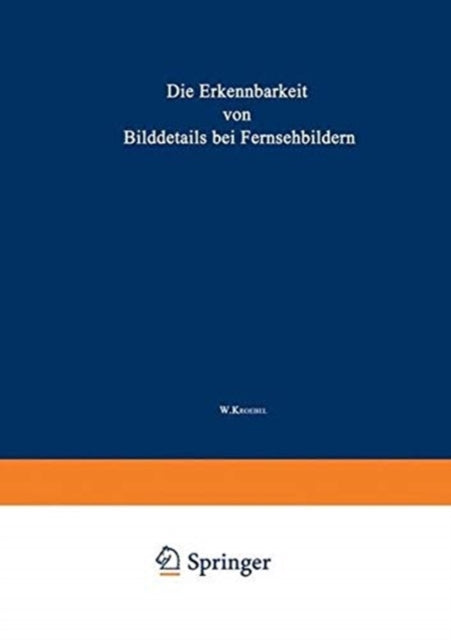 Book cover of: Die Erkennbarkeit von Bilddetails bei Fernsehbildern