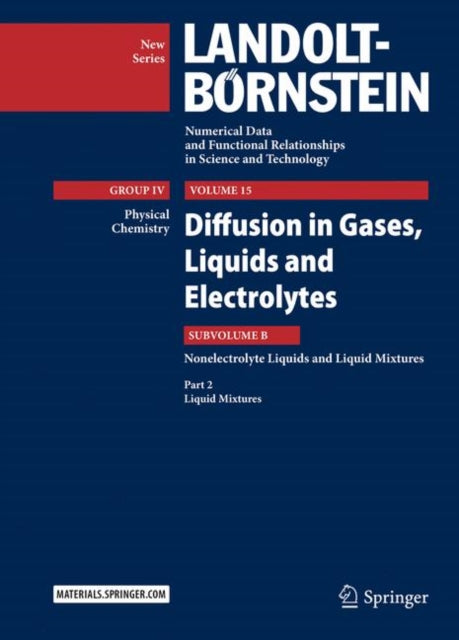Book cover of: Diffusion in Gases, Liquids and Electrolytes. By: Jochen Winkelmann