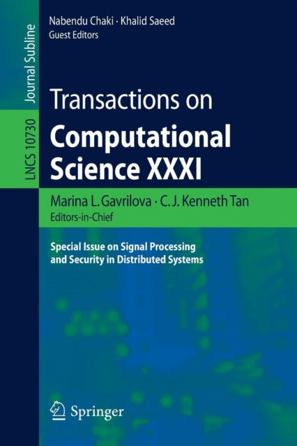 Book cover of: Transactions on Computational Science XXXI. By: Marina L. Gavrilova