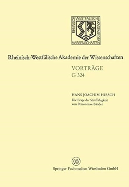Book cover of: Die Frage der Straffahigkeit von Personenverbanden. By: Hans Joachim Hirsch