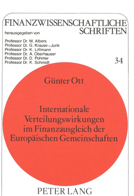 Book cover of: Internationale Verteilungswirkungen im Finanzausgleich der Europaeischen Gemeinschaften