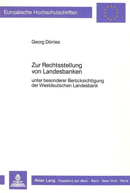 Book cover of: Zur Rechtsstellung von Landesbanken