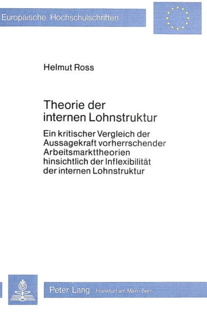 Book cover of: Theorie der internen Lohnstruktur