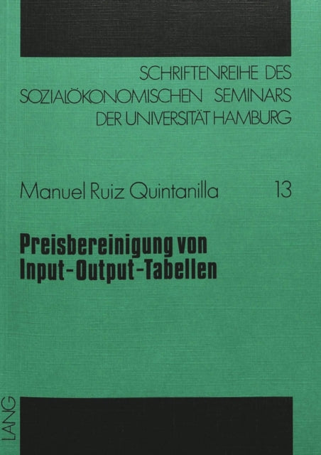 Book cover of: Preisbereinigung von Input-Output-Tabellen