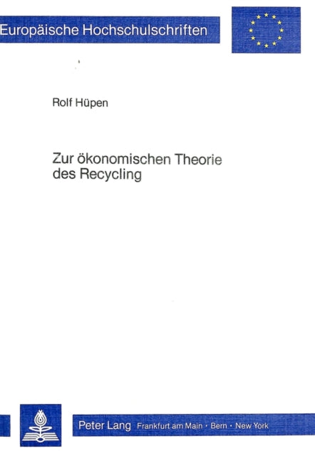 Book cover of: Zur oekonomischen Theorie des Recycling