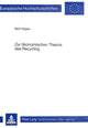Book cover of: Zur oekonomischen Theorie des Recycling