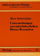 Book cover of: Untersuchungen zur mittelalterlichen Horaz-Rezeption