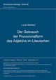 Book cover of: Der Gebrauch der Pronominalform des Adjektivs im Litauischen. By: Lucia Baldauf