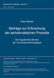 Book cover of: Beitraege zur Erforschung der serbokroatischen Prosodie. By: Peter Rehder