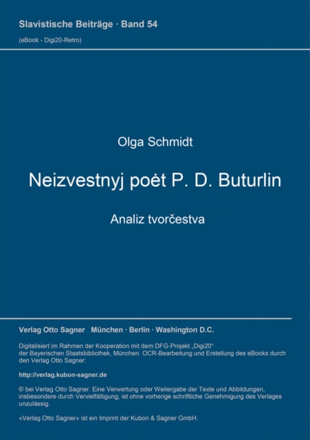 Book cover of: Neizvestnyj poet P. D. Buturlin - analiz tvorcestva