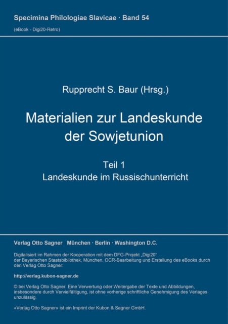 Book cover of: Materialien zur Landeskunde der Sowjetunion