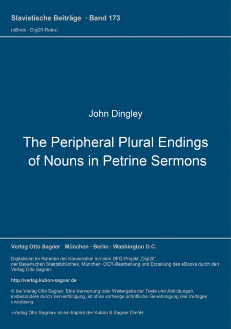 Book cover of: Peripheral Plural Endings of Nouns in Petrine Sermons