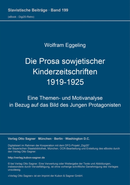 Book cover of: Die Prosa sowjetischer Kinderzeitschriften (1919-1925)