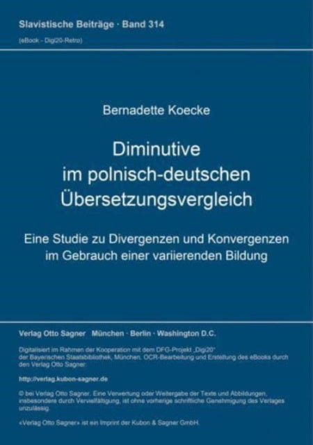 Book cover of: Diminutive im polnisch-deutschen Uebersetzungsvergleich
