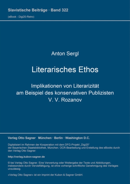 Book cover of: Literarisches Ethos