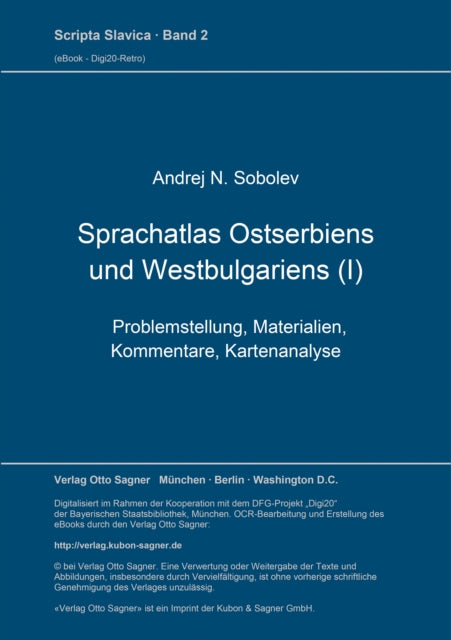 Book cover of: Sprachatlas Ostserbiens und Westbulgariens (I)