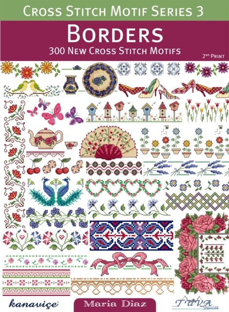 Book cover of: Borders: 300 New Cross Stitch Motifs. By: Maria Diaz