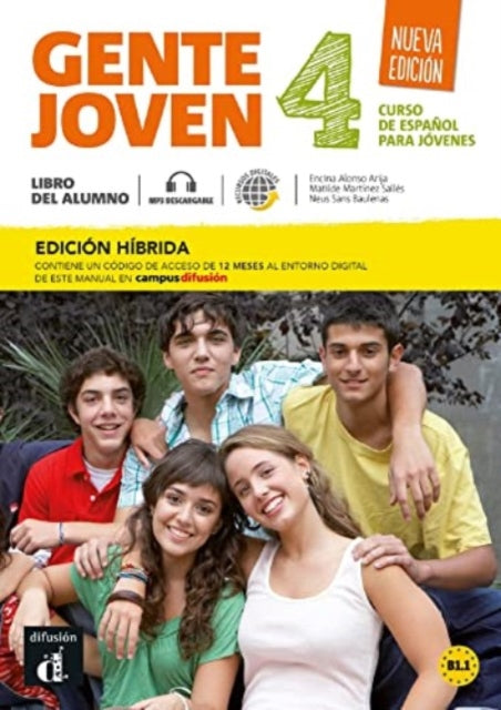 Book cover of: Gente joven Nueva edicion 4 Ed. hibrida Libro del alumno + audio MP3. B1. By: Encina Alonso Aija