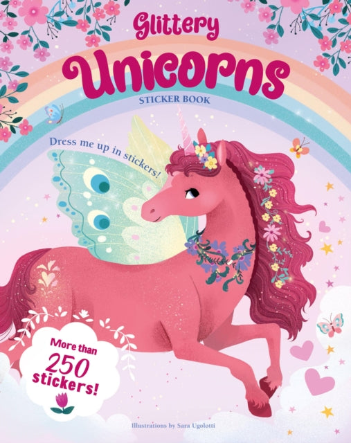 Book cover of: Glittery Unicorns: Sticker Book. By: Sara Ugolotti
