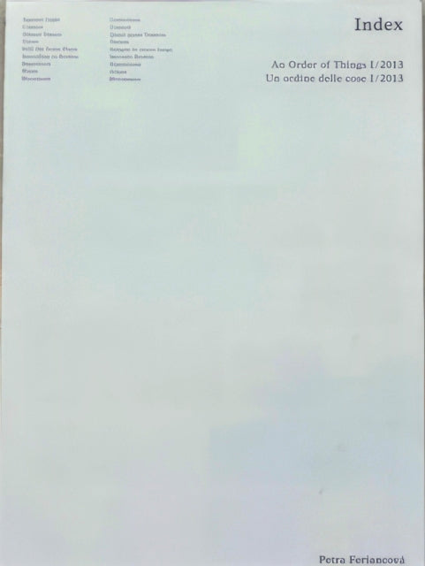 Book cover of: Index. By: Petra Feriancová