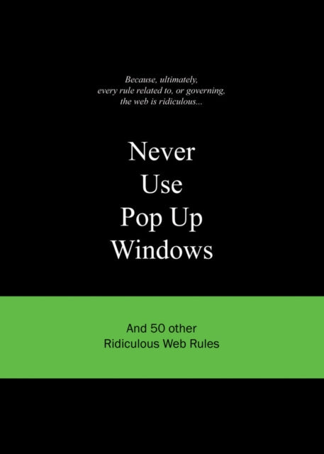 Book cover of: Never Use Pop Up Windows