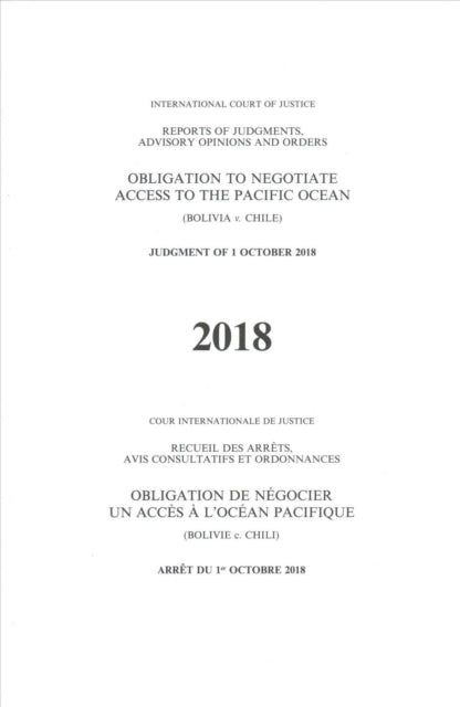 Book cover of: Obligation to negotiate access to the Pacific Ocean. By: United Nations Publications