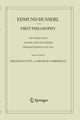 Book cover of: First Philosophy. By: Edmund Husserl