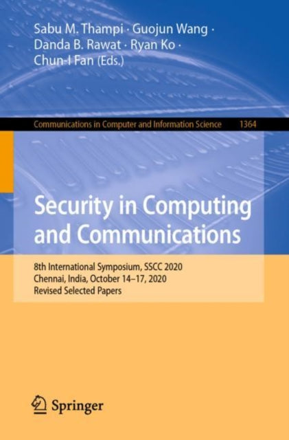 Book cover of: Security in Computing and Communications. By: Sabu M. Thampi