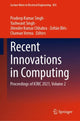 Book cover of: Recent Innovations in Computing. By: Pradeep Kumar Singh