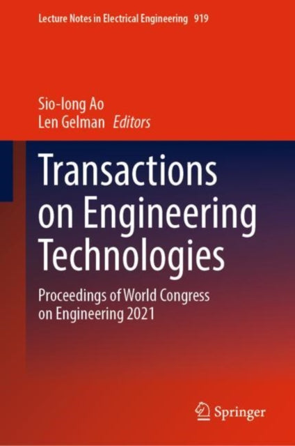 Book cover of: Transactions on Engineering Technologies. By: Sio-Iong Ao
