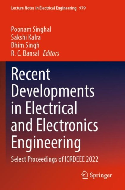 Book cover of: Recent Developments in Electrical and Electronics Engineering. By: Poonam Singhal
