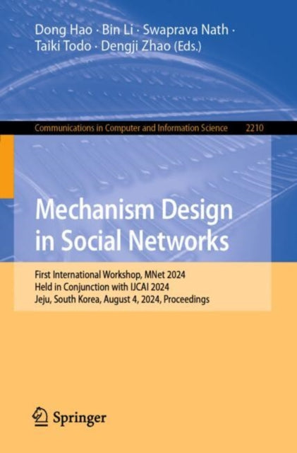 Book cover of: Mechanism Design in Social Networks. By: Dong Hao