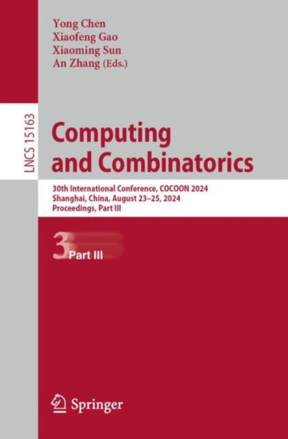 Book cover of: Computing and Combinatorics. By: Yong Chen