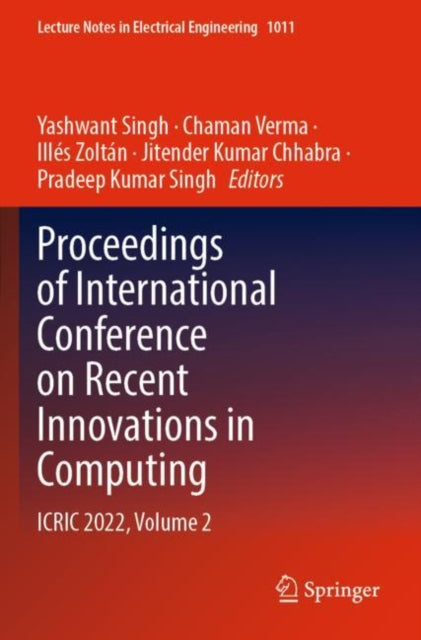 Book cover of: Proceedings of International Conference on Recent Innovations in Computing. By: Yashwant Singh