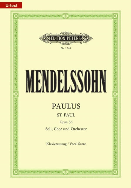 Book cover of: St. Paul (Paulus) Op. 36 (Vocal Score)