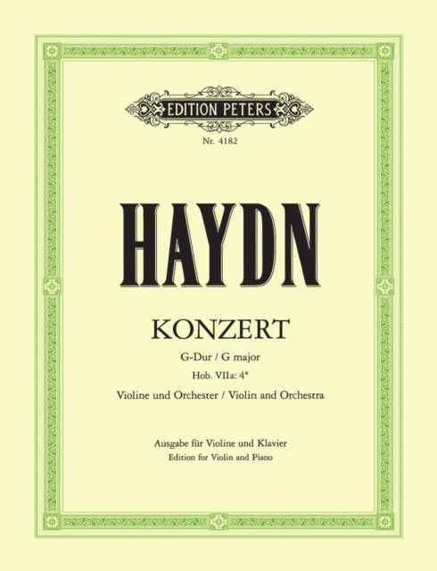 Book cover of: Violin Concerto in G Hob. VIIa:4