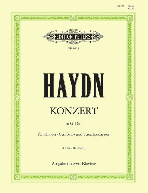 Book cover of: Concerto No. 2 in G Hob.XVIII/4